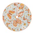 thumbnail image 1 of Sikiie Retro Floral Butterfly Nativity Christmas Tree Skirt, Jesus Christian Winter Holiday Tree Mat Decoration(30-48IN), 1 of 6
