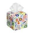 thumbnail image 1 of Sikiie Retro Musi Disco Leather Tissue Box Cover Square, tissue box holder, Tissue Box with Bottom Belt-5.2”x5.2”x5.2”, 1 of 7