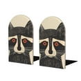 thumbnail image 1 of Sikiie Retro Raccoon Graphic Print Bookends 1 Pair, Wood Bookends for Shelves, Book Ends for Shelves, Book Shelf Holder for Home Office, 1 of 7