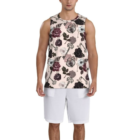 Sikiie Retro Red Black Roses Basketball Jersey Reversible Men's Mesh Athletic Sports Shirts Training Practice S-4XLMedium