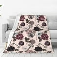 thumbnail image 1 of Sikiie Retro Red Black Roses Ultra-Soft Micro flannel Blanket Luxury All Seasons Warm Blanket for Bedding Sofa and Travel (4 sizes)-50"x40", 1 of 7