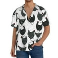 thumbnail image 1 of Sikiie Retro Rooster Men's Wrinkle Free Untucked Cuban Shirt Business Casual Button Down Shirts Short Sleeve ShirtXX-Large, 1 of 5
