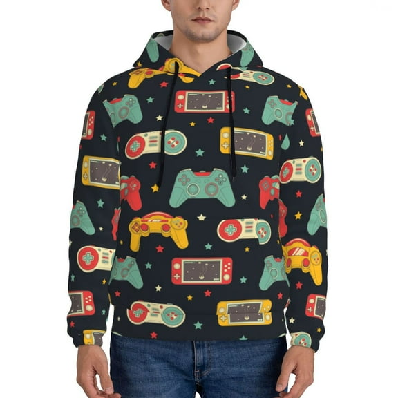 Sikiie Retro Video Game Men's Hoodie, Essentials Hoodie, Sweatshirt, Pullover Hooded Sweatshirt for Men-3X-Large