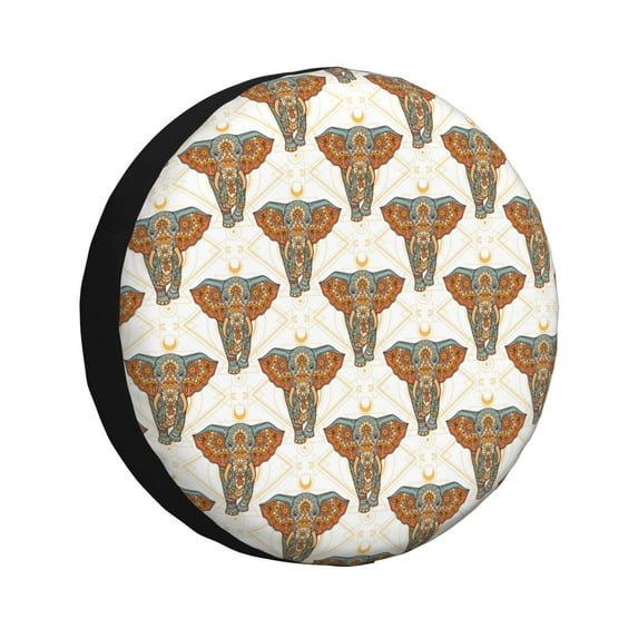 Sikiie Retro elephants Tire Cover Wheel Protectors Tyre Covers Weatherproof Wheel Covers Universal Fit for Trailer Rv SUV Truck Camper Travel Trailers-14 inch