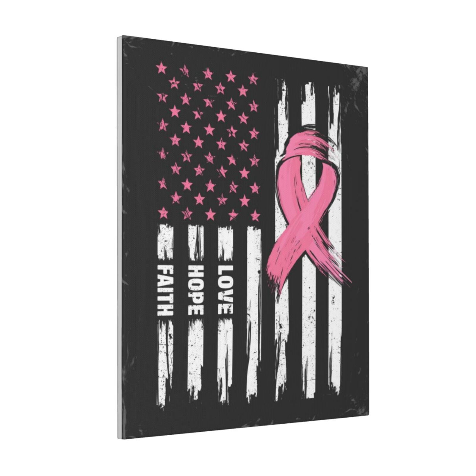 Sikiie Ribbon Breast Cancer Awareness Print Canvas Decorative Hanging ...