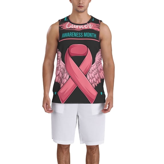 Sikiie Ribbon With Angel Wings Basketball Jersey Reversible Men's Mesh Athletic Sports Shirts Training Practice S-4XLMedium