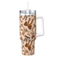 thumbnail image 1 of Sikiie Ribbon bows with leopard Print Insulated Stainless Water Bottle Lid Travel Mug Cup Insulated Tumblers Cup 40oz Ice Bully With Handle, 1 of 8
