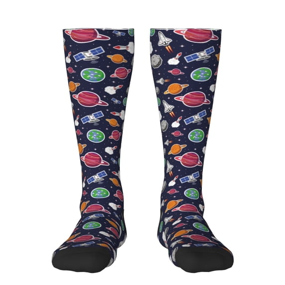 Sikiie Rocket Satellite Knee Socks, High Socks Long Stretchy Sock Women Knee High Stocking, Long Socks for Women