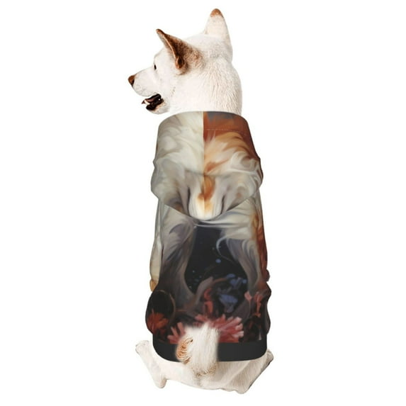 Sikiie Romantic Flower Fox Couple Dog Hoodie,Dog Clothes,Dog Sweatshirt ,Dog Shirt, Dog Clothes for Puppy Kitten Small Dogs Cats-Large