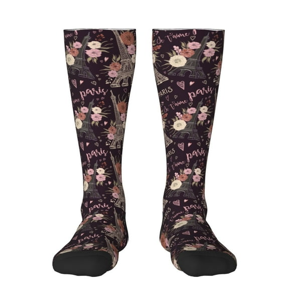 Sikiie Romantic Paris Knee Socks, High Socks Long Stretchy Sock Women Knee High Stocking, Long Socks for Women