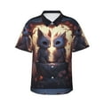 thumbnail image 1 of Sikiie Romantic Rose Animal Couple Print Men's Hawaiian Shirt, Summer Beach Button Pocket Short Sleeve T-Shirt,3X-Large, 1 of 7