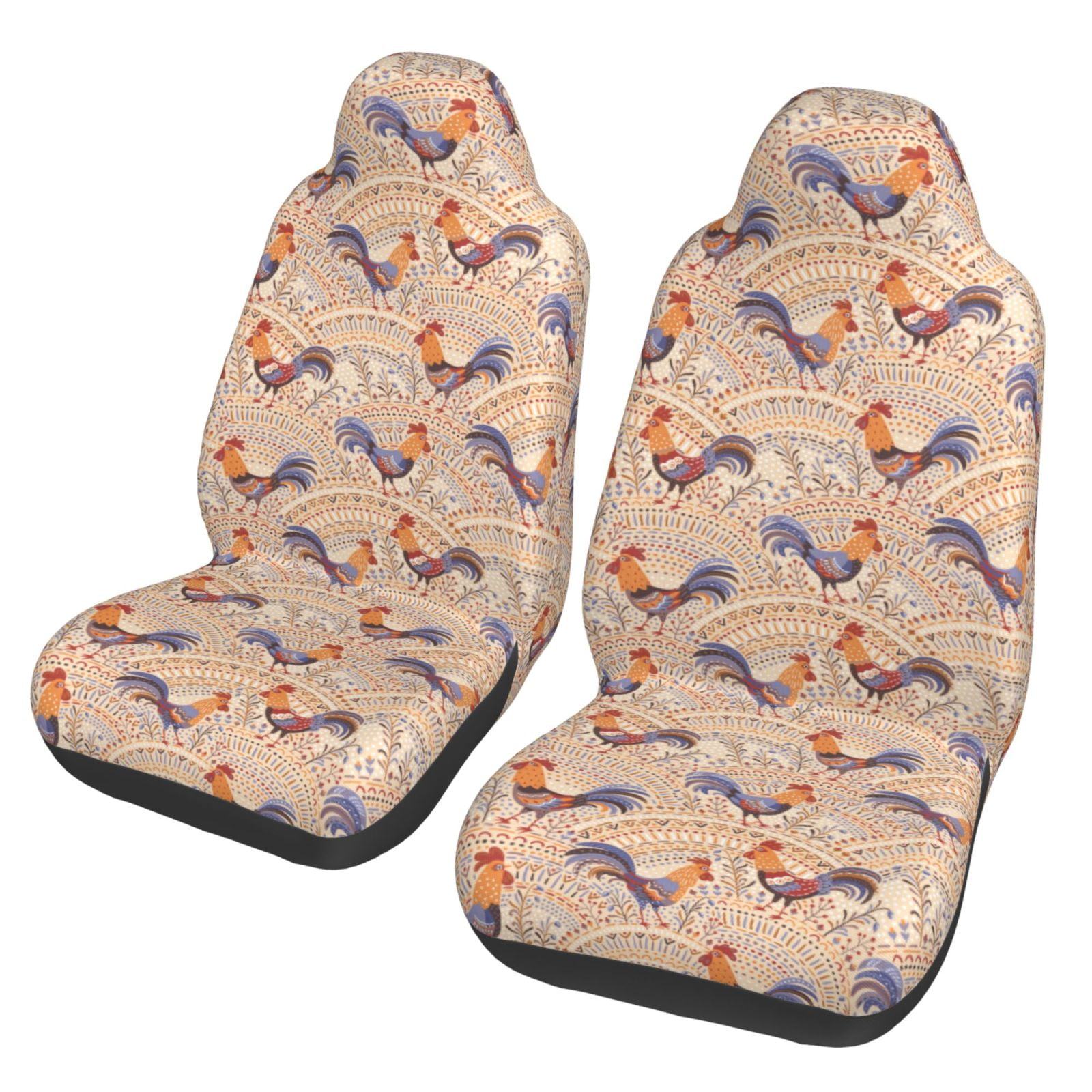 Sikiie Roosters In Floral Car Seat Protector 2 Pack Car Seat Cushion