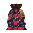 thumbnail image 1 of Sikiie Rose Flower Christmas Gift Bags Drawstring Gift Bags Sacks Drawstring Bag Holiday Linen Xmas Wrapping Bags for Presents Party Gift-Black, 1 of 8