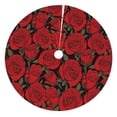 thumbnail image 1 of Sikiie Rose Flowers 30-48 inches {designName} Print Christmas Tree Skirt Snowman Xmas Tree Skirt with Edge Christmas Decorations for Holiday Party36", 1 of 7