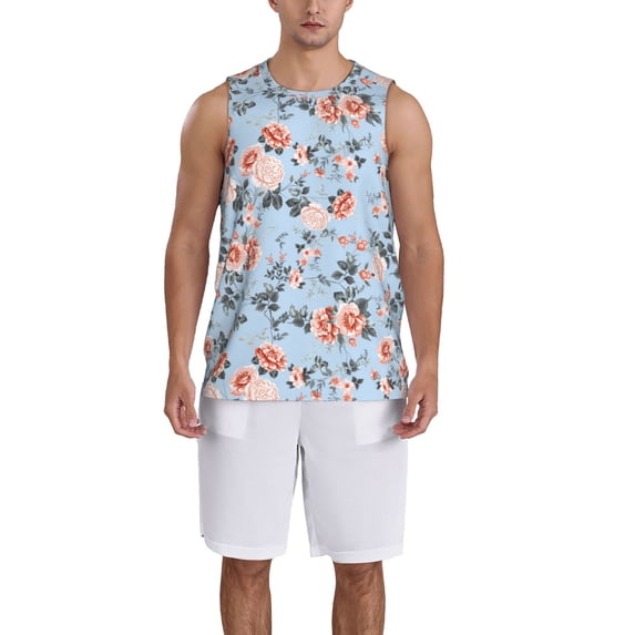 Sikiie Rose Flowers Basketball Jersey Reversible Men's Mesh Athletic Sports Shirts Training Practice S-4XLMedium