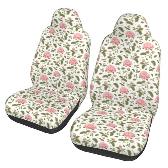 Sikiie Rose Flowers Car Seat Protector 2 Pack Car Seat Cushion Mat, Car Seat Covers for SUV, Truck, Van