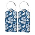 thumbnail image 1 of Sikiie Rose Flowers Luggage Tag for Suitcase Leather Baggage Tag with Stainless Steel Loop Privacy Cover for Women Men Girls-2 PCS, 1 of 5