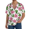 thumbnail image 1 of Sikiie Rose Flowers Men's Wrinkle Free Untucked Cuban Shirt Business Casual Button Down Shirts Short Sleeve Shirt3X-Large, 1 of 5