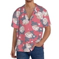 thumbnail image 1 of Sikiie Rose Flowers Men's Wrinkle Free Untucked Cuban Shirt Business Casual Button Down Shirts Short Sleeve ShirtX-Large, 1 of 5