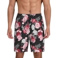 thumbnail image 1 of Sikiie Rose Flowers Mens Pajama Shorts, Lightweight Lounge Pant with Pockets Soft Sleep Pj Shorts for Men3X-Large, 1 of 6