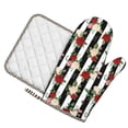 thumbnail image 1 of Sikiie Rose Flowers Oven Mitts and Pot Holders Set, Kitchen Oven Glove High Heat Resistant with Non-Slip Silicone Surface for Cooking, 1 of 7