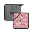thumbnail image 1 of Sikiie Rose Flowers Pot Holders Kitchen Insulation Mats Heat Resistant Pot-Holder Oven Anti-Scald Pads for Cooking Baking, 7.1*7.1inch, 1 of 8