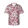 thumbnail image 1 of Sikiie Rose Flowers Print Men's Hawaiian Shirt, Summer Beach Button Pocket Short Sleeve T-Shirt,Large, 1 of 7