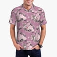 thumbnail image 1 of Sikiie Rose Flowers Print Men's Short-sleeved POLO Shirts, Button-down Shirts and T-shirts are Suitable for Vacation, Leisure and Business-3X-Large, 1 of 6