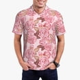 thumbnail image 1 of Sikiie Rose Flowers Print Men's Short-sleeved POLO Shirts, Button-down Shirts and T-shirts are Suitable for Vacation, Leisure and Business-X-Large, 1 of 6