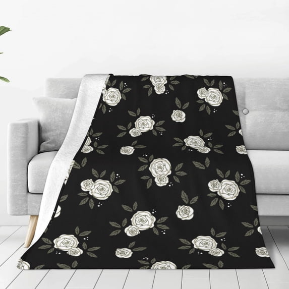 Sikiie Rose Flowers Ultra-Soft Micro flannel Blanket Luxury All Seasons Warm Blanket for Bedding Sofa and Travel (4 sizes)-80"x60"