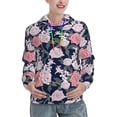 thumbnail image 1 of Sikiie Rose Flowers Women's Casual Hoodies Long Sleeve Lightweight Pullover Tops Loose Sweatshirt-XX-Large, 1 of 7