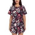 thumbnail image 1 of Sikiie Rose Flowers Womens Pajama Sets Short Sleeve Top With Pants Sleepwear 2 Piece Lounge SetXX-Large, 1 of 6