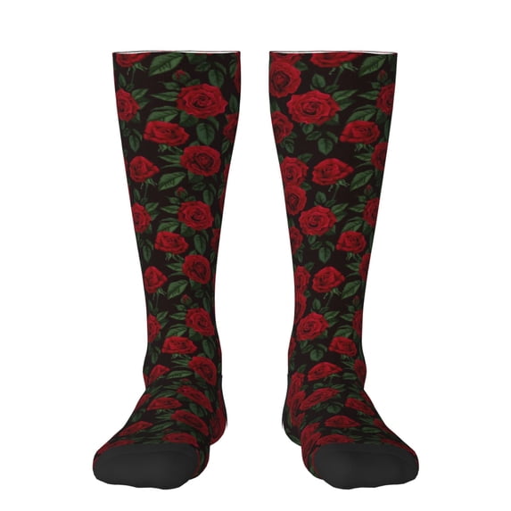 Sikiie Rose Knee Socks, High Socks Long Stretchy Sock Women Knee High Stocking, Long Socks for Women