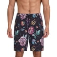 thumbnail image 1 of Sikiie Roses Flowers Mens Pajama Shorts, Lightweight Lounge Pant with Pockets Soft Sleep Pj Shorts for MenXX-Large, 1 of 6