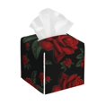 thumbnail image 1 of Sikiie Roses Leather Tissue Box Cover Square, tissue box holder, Tissue Box with Bottom Belt-5.2”x5.2”x5.2”, 1 of 7