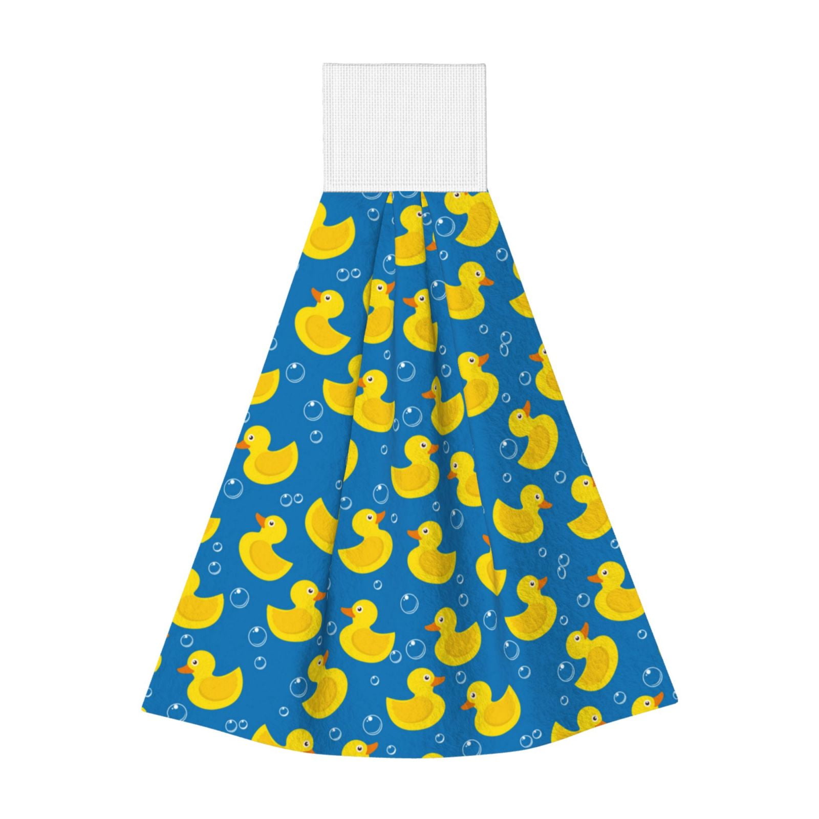 Sikiie Rubber Duck Hand Towel with Loop Hanging Towel Absorbent Tie