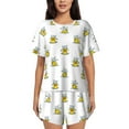 thumbnail image 1 of Sikiie Rubber Duck Showe Womens Pajama Sets Short Sleeve Top With Pants Sleepwear 2 Piece Lounge Set-Large, 1 of 6