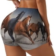 thumbnail image 1 of Sikiie Running Horses Print Workout Shorts Women Scrunch Butt Gym Shorts Seamless High Waist Tummy Control Yoga Biker Athletic Shorts-Small, 1 of 8