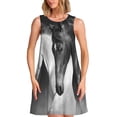 thumbnail image 1 of Sikiie Running horses Print Women's Sleeveless Dress with Pockets Round Neck Sundress, Suitable for Daily, Office, Vacation Summer Wear, 1 of 7