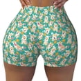 thumbnail image 1 of Sikiie SHIBA WITH FLORAL Print Workout Shorts Women Scrunch Butt Gym Shorts Seamless High Waist Tummy Control Yoga Biker Athletic Shorts, 1 of 5