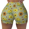 thumbnail image 1 of Sikiie Sage Green With Sunflowers Print Workout Shorts Women Scrunch Butt Gym Shorts Seamless High Waist Tummy Control Yoga Biker Athletic Shorts, 1 of 5