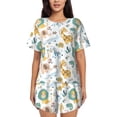 thumbnail image 1 of Sikiie Scandinavian Africa Womens Pajama Sets Short Sleeve Top With Pants Sleepwear 2 Piece Lounge Set-Large, 1 of 6