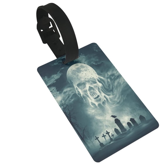 Sikiie Scary Moon And Clouds Luggage Tags Privacy Cover ID Label Suitcase Tags Identifiers For School Bags,Suitcases