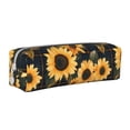 thumbnail image 1 of Sikiie Scottish Blue Plaid Sunflower Leather Pencil Case, Makeup Pouch, Zipper Pouch for Daily Essentials, Storage Organizer, Cosmetics and Stationary Bag, 1 of 7