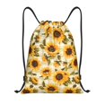 thumbnail image 1 of Sikiie Scottish Plaid Sunflower Drawstring Backpack Drawstring Bags, Draw String Back Bag for Sports, Gym, Travel, Swimming, Beach-Medium, 1 of 6