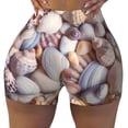 thumbnail image 1 of Sikiie Sea Shells Print Workout Shorts Women Scrunch Butt Gym Shorts Seamless High Waist Tummy Control Yoga Biker Athletic Shorts, 1 of 5
