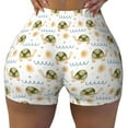 thumbnail image 1 of Sikiie Sea Turtle Basking in the Sun Print Workout Shorts Women Scrunch Butt Gym Shorts Seamless High Waist Tummy Control Yoga Biker Athletic Shorts, 1 of 5