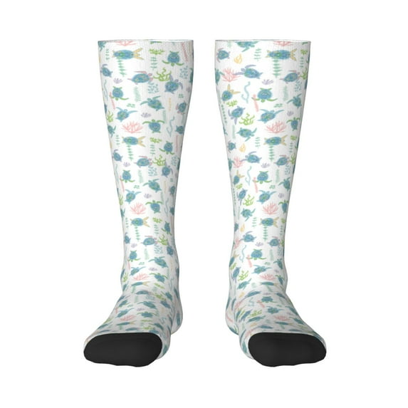 Sikiie Sea Turtle Knee Socks, High Socks Long Stretchy Sock Women Knee High Stocking, Long Socks for Women
