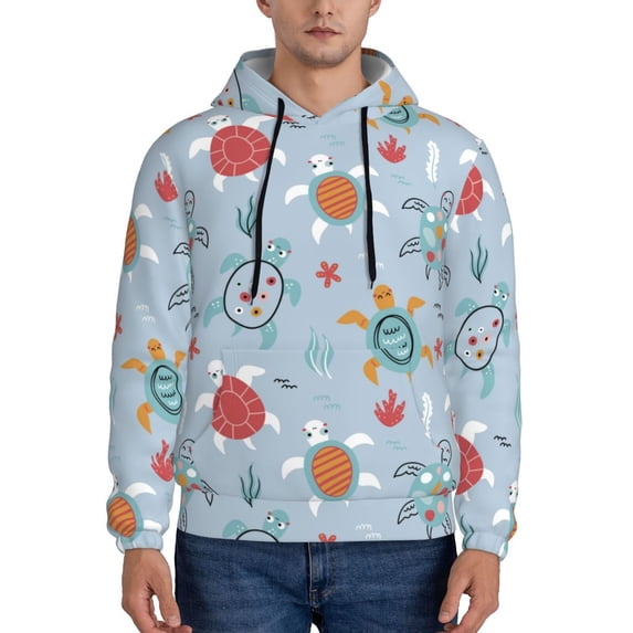Sikiie Sea Turtle Men's Hoodie, Essentials Hoodie, Sweatshirt, Pullover Hooded Sweatshirt for Men-XX-Large