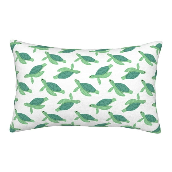 Sikiie Sea Turtle Print Plush Pillow Cover, Wrinkle-proof and Stain-resistant Pillow Protector without Pillow Core, Home Decoration-20"x30"